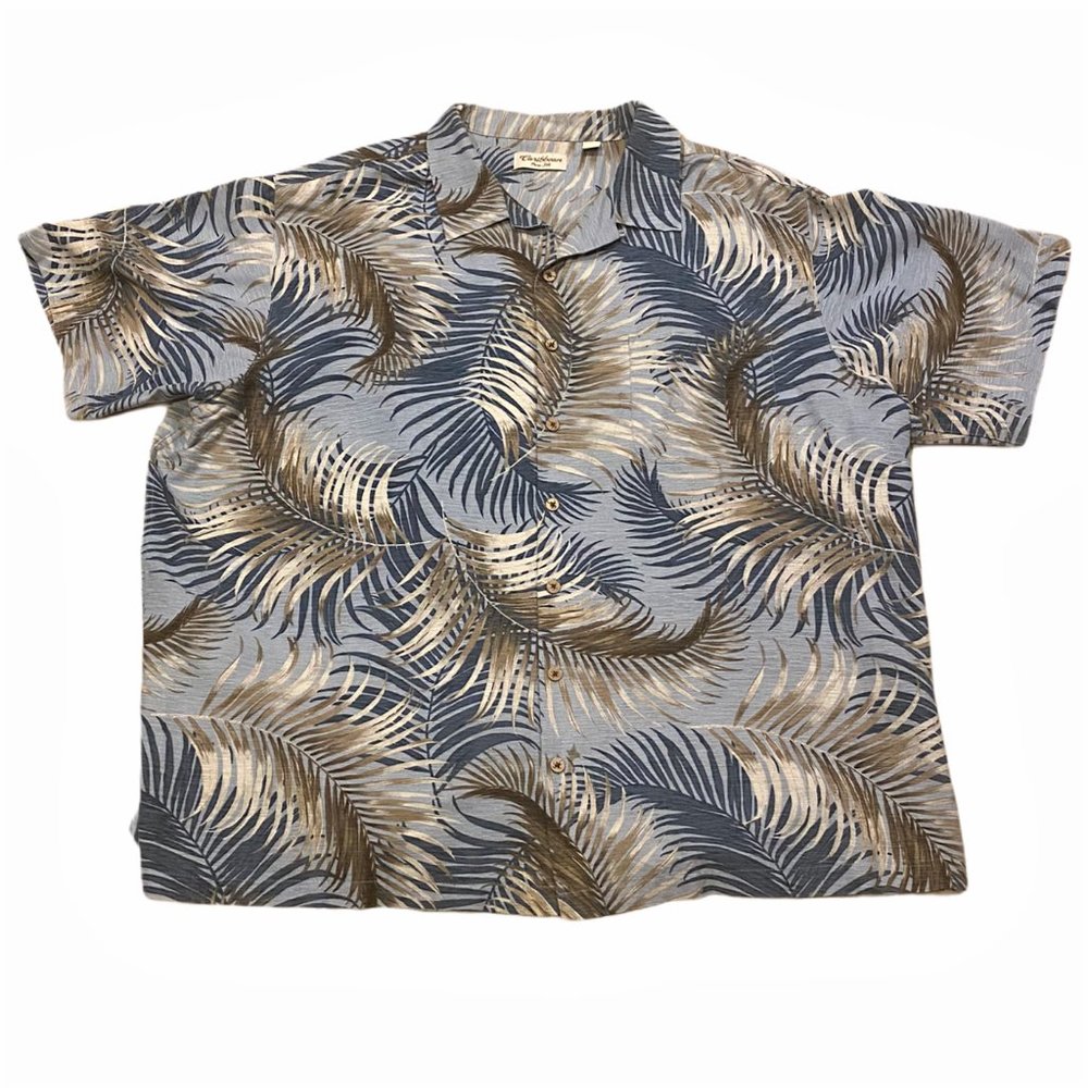 Men's Carribean Short Sleeve Silk Palm Shirt